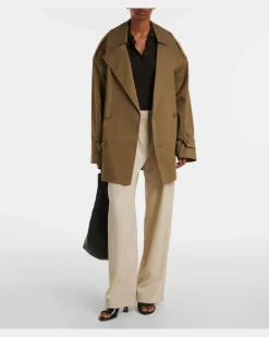 Cropped-Trenchcoat Zurich aus Baumwolle GrüN