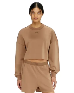 Crop-Top aus leichtem stretch scuba - Oberteile - Damen - Braun