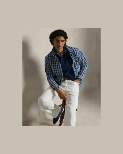 Custom-Slim-Fit Piqué-Poloshirt Blue