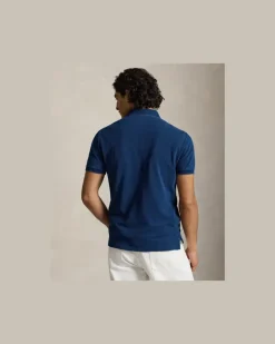 Custom-Slim-Fit Piqué-Poloshirt Blue