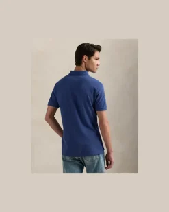 Custom-Slim-Fit Poloshirt aus Piqué Blue