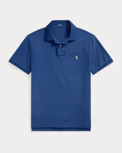 Custom-Slim-Fit Poloshirt aus Piqué Blue