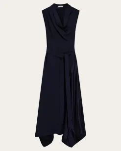 Damen Asymmetrisches Kleid Blau