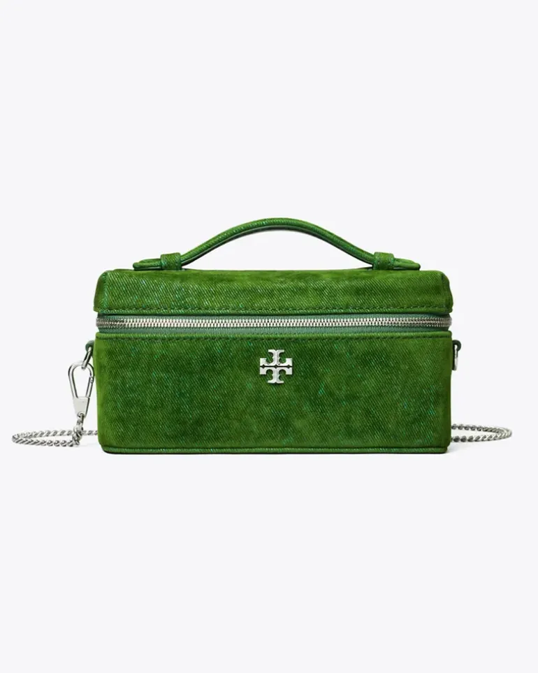 Damen Beflockte Kira Kosmetiktasche kira Emerald