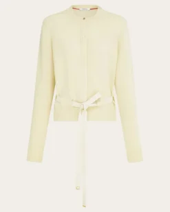 Damen Cardigan mit Gürtel Weiß