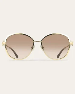 Damen Cat-Eye-Sonnenbrillen Gold