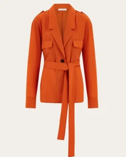 Damen Destrukturierter Blazer Braun