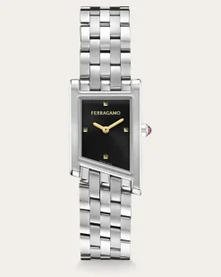 Damen Ferragamo Asymetrique Uhr Schwarz