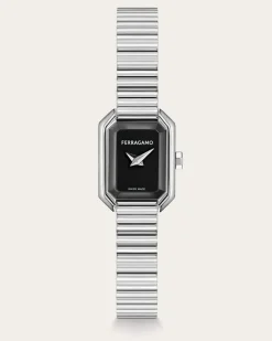 Damen Ferragamo Crystal Petite Uhr Schwarz