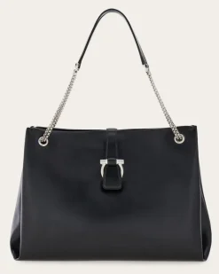Damen Ferragamo Mia Totebag (L) Schwarz