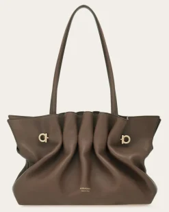 Damen Ferragamo Soft-bag (M) Grau