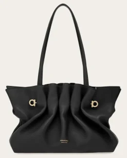 Damen Ferragamo Soft-bag (M) Schwarz