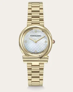 Damen Gancini Twisted 32mm Uhr Weiß