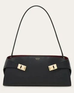 Damen Hug Schultertasche East-West Schwarz