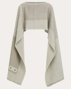 Damen Jacquard-Cape Grau