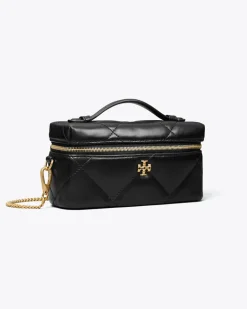 Damen Kira Kosmetiktasche im Querformat mit Rautensteppung kira Black