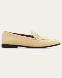 Damen Loafer in Mokassin-Machart mit Gancini Beige Größe 5