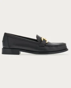 Damen Loafer mit Gancini-Ornament Schwarz Größe 5