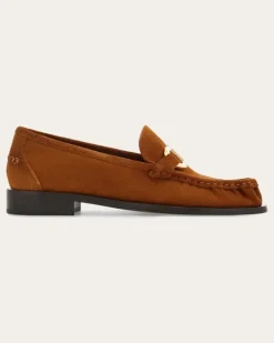 Damen Loafer mit Gancini-Ornament Braun Größe 5