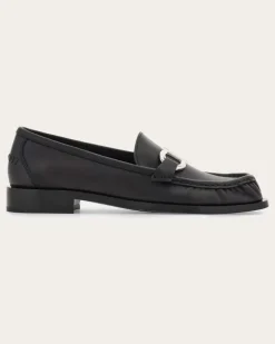 Damen Loafer mit Gancini-Ornament Schwarz Größe 5