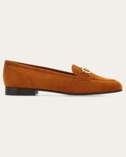 Damen Loafer mit Gancini-Ornament Braun Größe