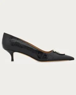 Damen Maxi Gancini Pumps Schwarz Größe
