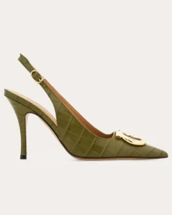 Damen Maxi Gancini Slingback Grün Größe