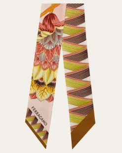 Damen Mini-Bandeau-Tuch mit Blumen und Schmetterlinge-Print Gelb