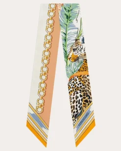 Damen Mini-Bandeau-Tuch Raubkatzen-Print Orange