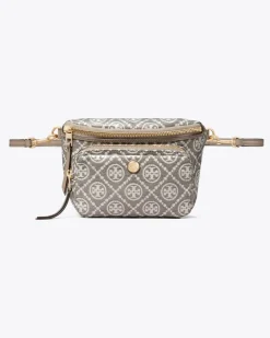 Damen Mini-Gürteltasche aus beschichtetem Jacquard mit T-Monogramm Charcoal