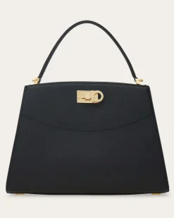 Damen New Ferragamo Studio box bag (M) Schwarz