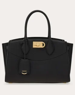Damen New Ferragamo Studio soft bag (M) Schwarz