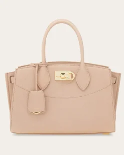 Damen New Ferragamo Studio Soft Bag (M) Rosa