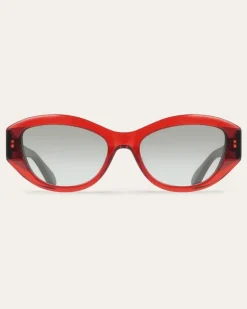Damen Ovale Sonnenbrillen Rot