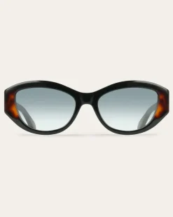 Damen Ovale Sonnenbrillen Schwarz