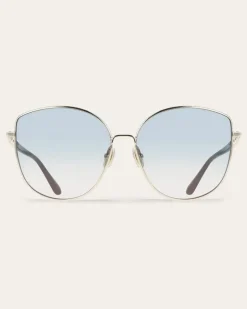 Damen Rechteckige Sonnenbrillen Gold