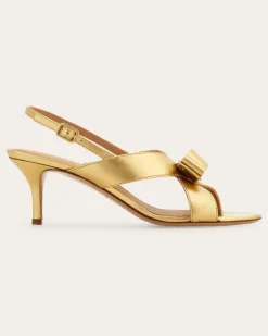 Damen Sandale mit Vara-Schleife Gold Größe