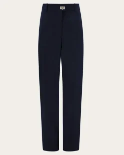Damen Schneiderhose aus Kaschmir-Mischgewebe Blau
