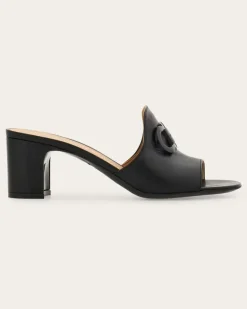 Damen Slide mit Gancini-Ornament Schwarz Größe