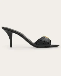 Damen Slide mit Gancini-Ornament Schwarz Größe 5