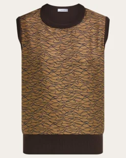 Damen Stricktop mit Retro-Optik Braun