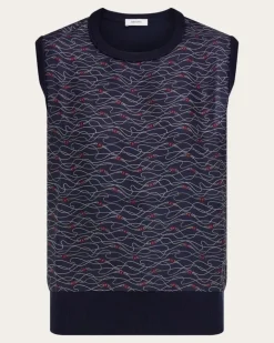 Damen Stricktop mit Retro-Optik Blau