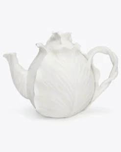 Damen Teekanne Im Salat-Design in Weiß White