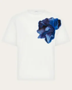 Damen T-Shirt mit Nelke-Print Weiß