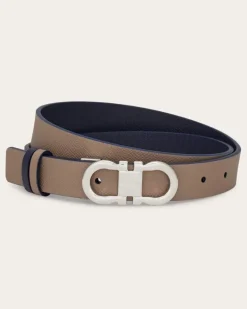 Damen Verstellbarer Gancini Wendegürtel Beige