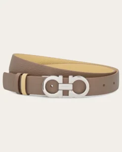 Damen Verstellbarer Gancini Wendegürtel Beige