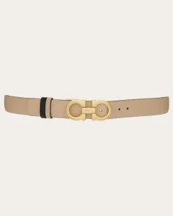Damen Verstellbarer Wendegürtel Beige