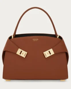 Damen Zweifarbige Hug Soft Handtasche (XS) Braun
