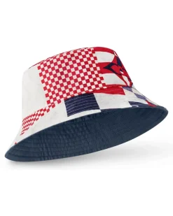 Damier Flags Fischerhut zum Wenden Blue