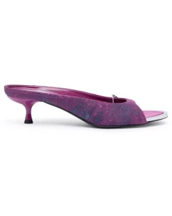D-Diam's-Denim-Pantolette mit schwebendem Oval D - Mokassins und Mules - Damen - Violett